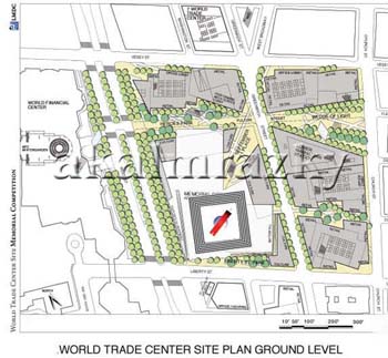 (Site Plan Ground Level) Dr. Ahmed Almrazky Participation in the World Trade Center Memorial Competition