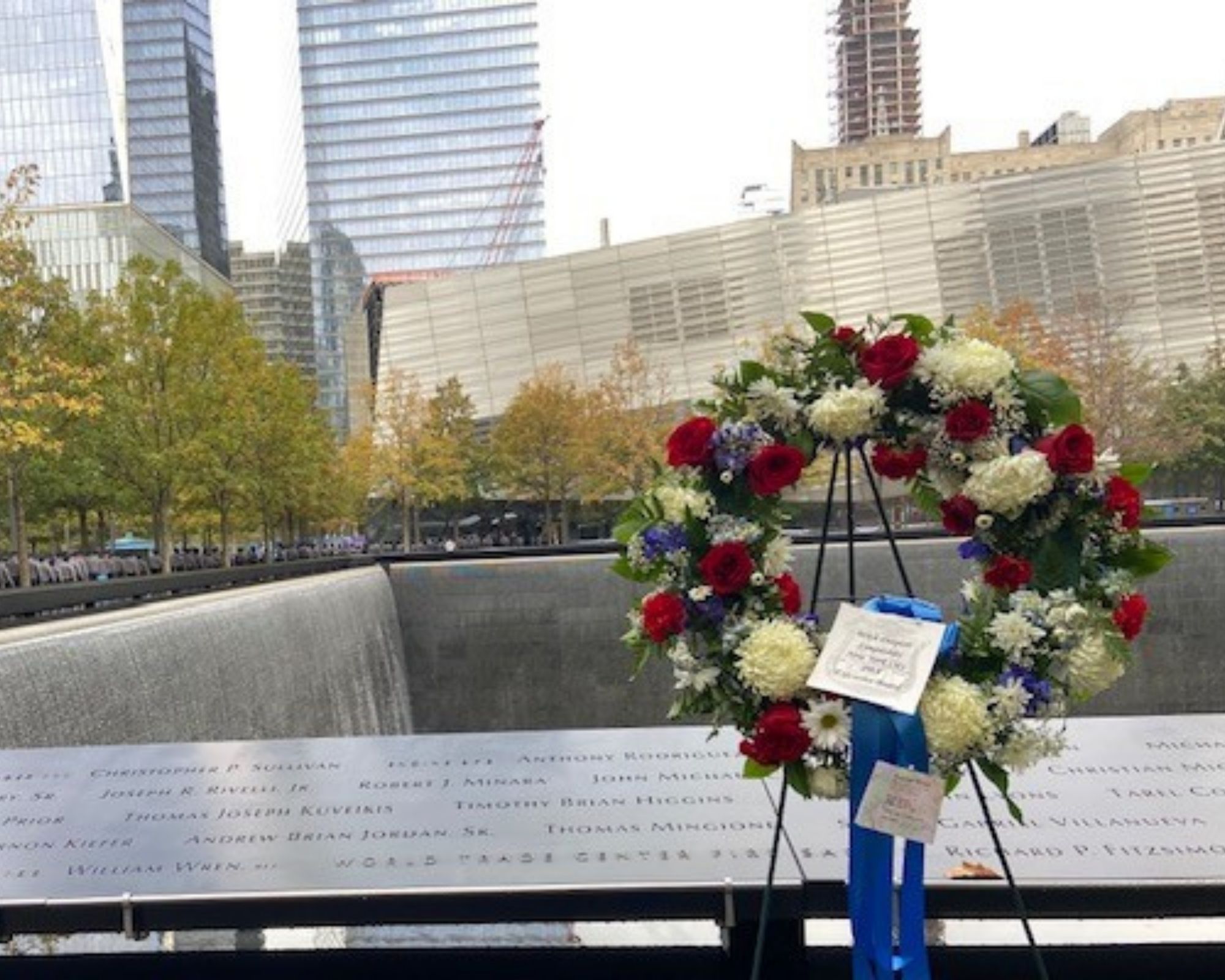 Floral wreath at the Memorial